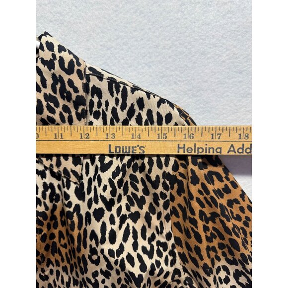 Chicos Leopard Print Button-Up Shirt Womens Size 2 Polyester Leopard Long Sleeve - Picture 4 of 9